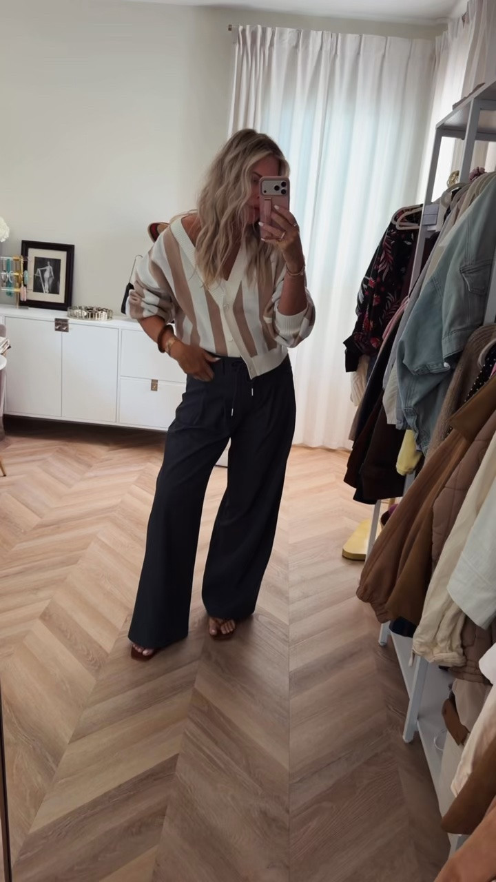 Grab these pants! Fully restocked! Can be worn dressy, casual. Work friendly too! I’m wearing my TTS. 

Workwear. Cardigan. Fall style. Fall outfit. Track pants.

#LTKSeasonal #LTKootd #LTKWorkwear
