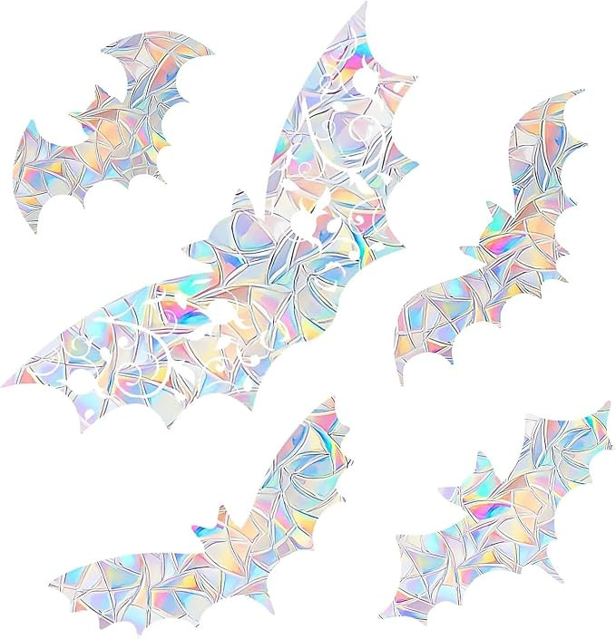15PCS Bat Window Clings - Anti-Collision Decals to Save Birds from Collisions,Non Adhesive Prisma... | Amazon (US)