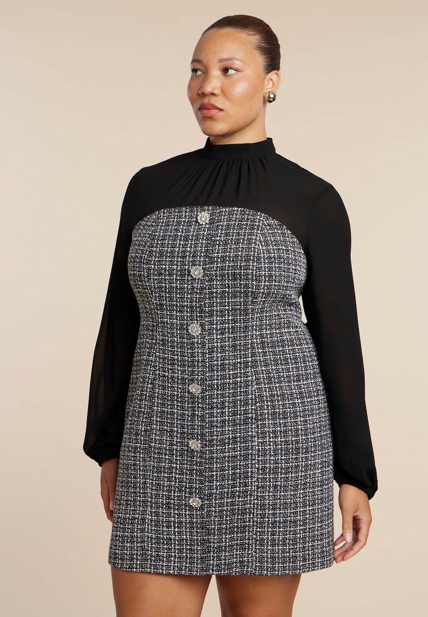 Tweed Twofer Mini Dress | Eloquii