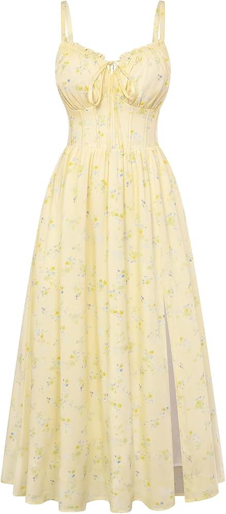 Scarlet Darkness Floral Dress for Women 2026 Corset Milkmaid Sundress Wedding Guest Dresses | Amazon (US)