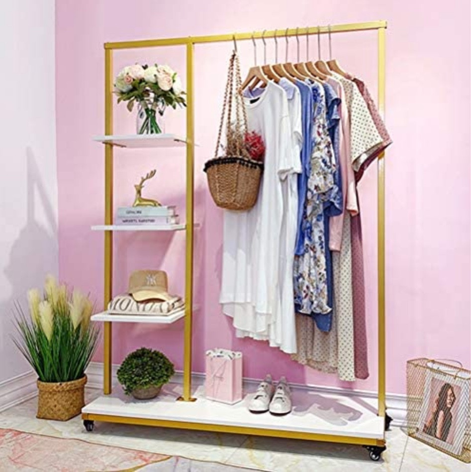 Clothing rack with shelves 💕
#amazon
#lifestyle
#prime

#LTKunder50 #LTKstyletip #LTKhome