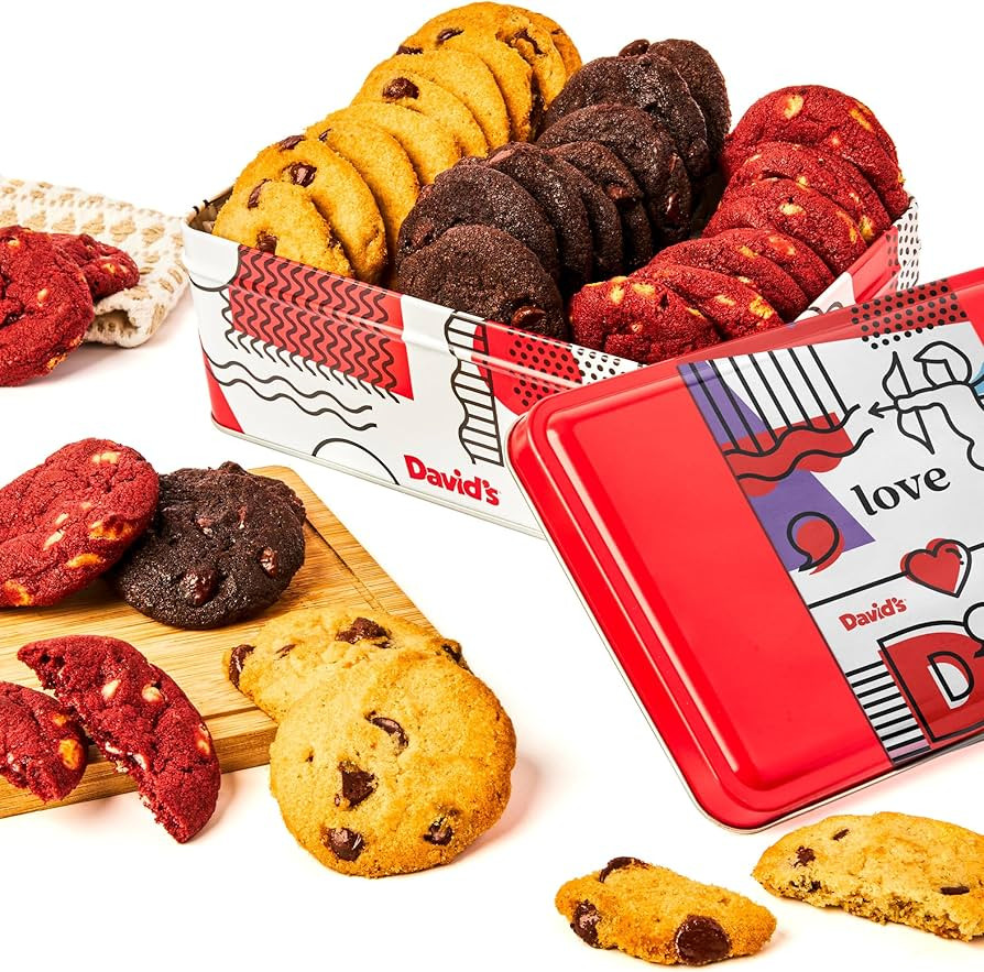 David's Cookies Fresh-Baked Sweet Sampler Mini Bites in Love Tin - 1.7 Lbs Assorted Mini Cookies ... | Amazon (US)