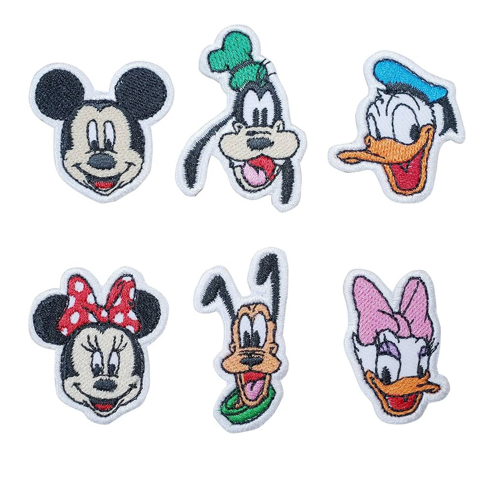 Octory 6 PCS Mini Set Cute Cartoon Mickey Iron On Patch for Clothing Saw On/Iron On Embroidered P... | Amazon (US)