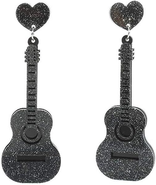 Acrylic Classical Guitar Dangle Earrings Vintage Punk Renaissance Music Guitar Violin Long Drop E... | Amazon (US)