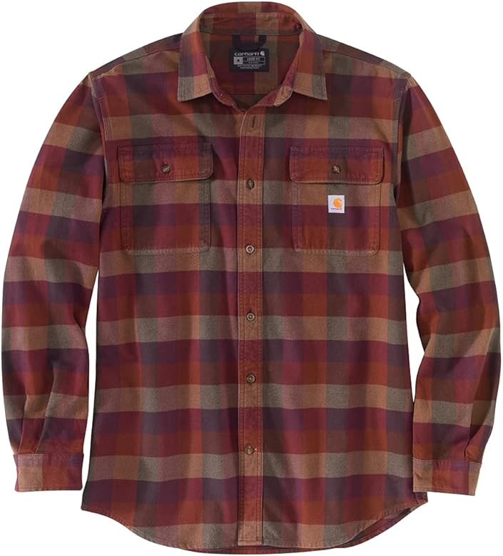 Carhartt Men's Loose Fit Heavyweight Flannel Long Sleeve Plaid Shirt | Amazon (US)