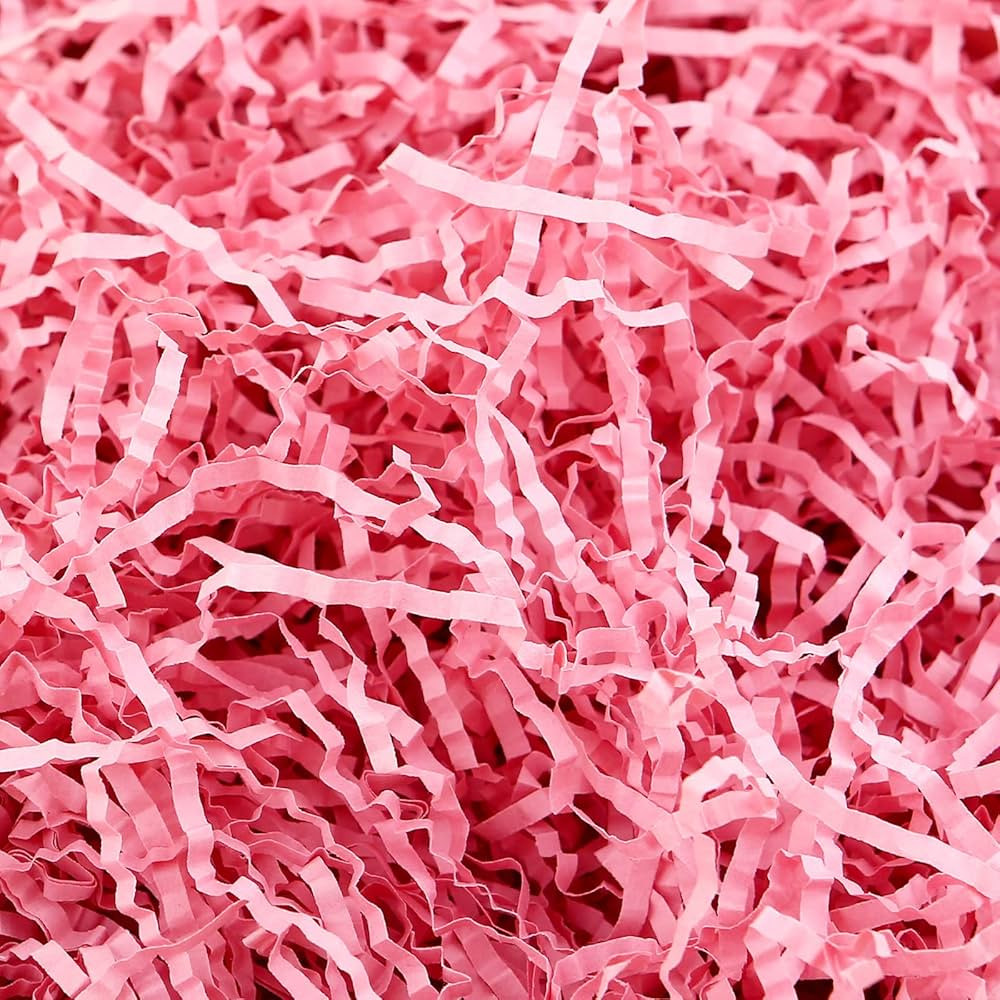 HAPPY POTATO 0.5 LB Pink Shredded Paper for Gift Baskets, Crinkle Cut Paper Shred Filler, Crinkle... | Amazon (US)