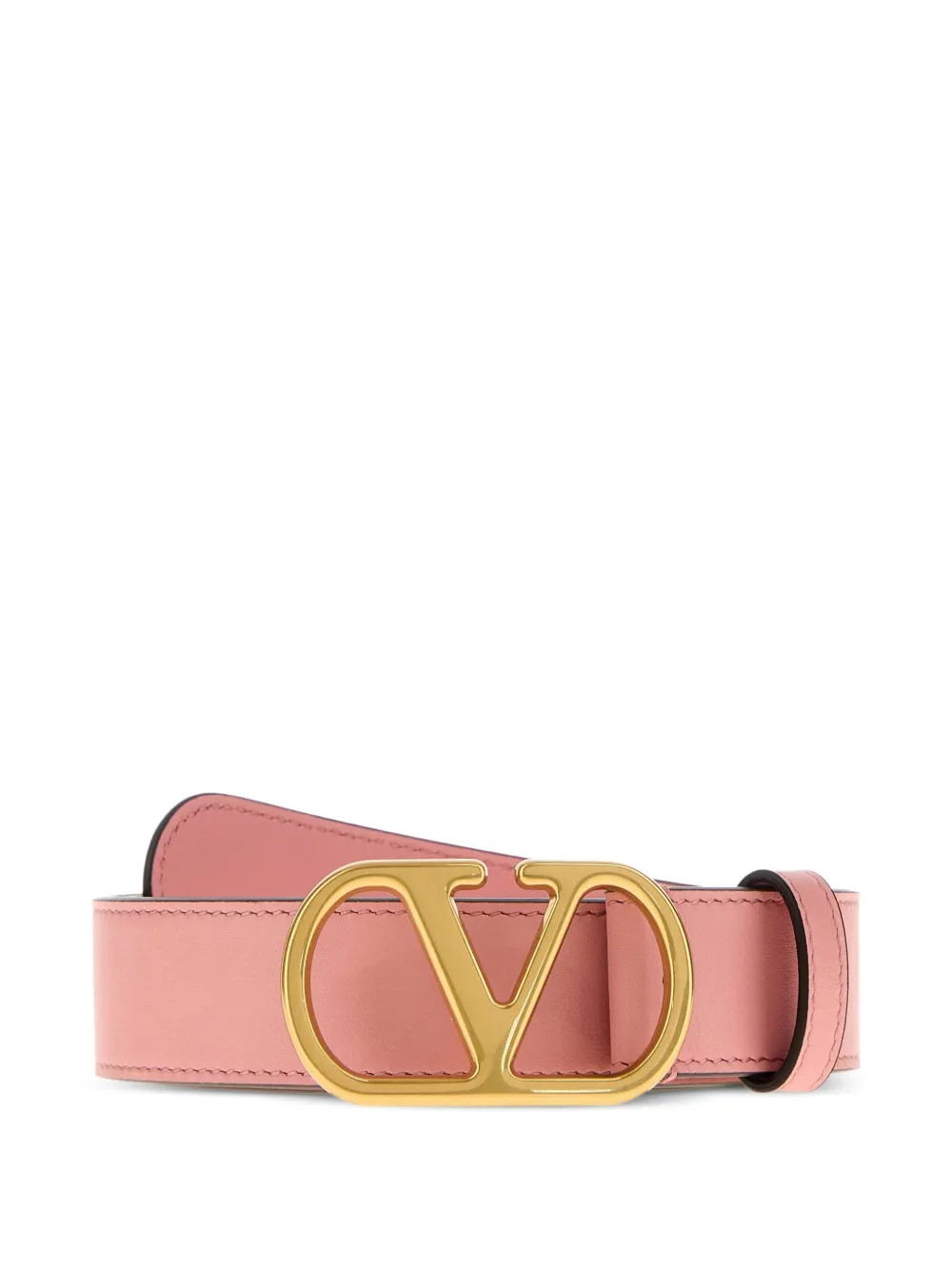 Valentino Garavani V-logo Signature Leather Belt | Pink | FARFETCH | Farfetch Global