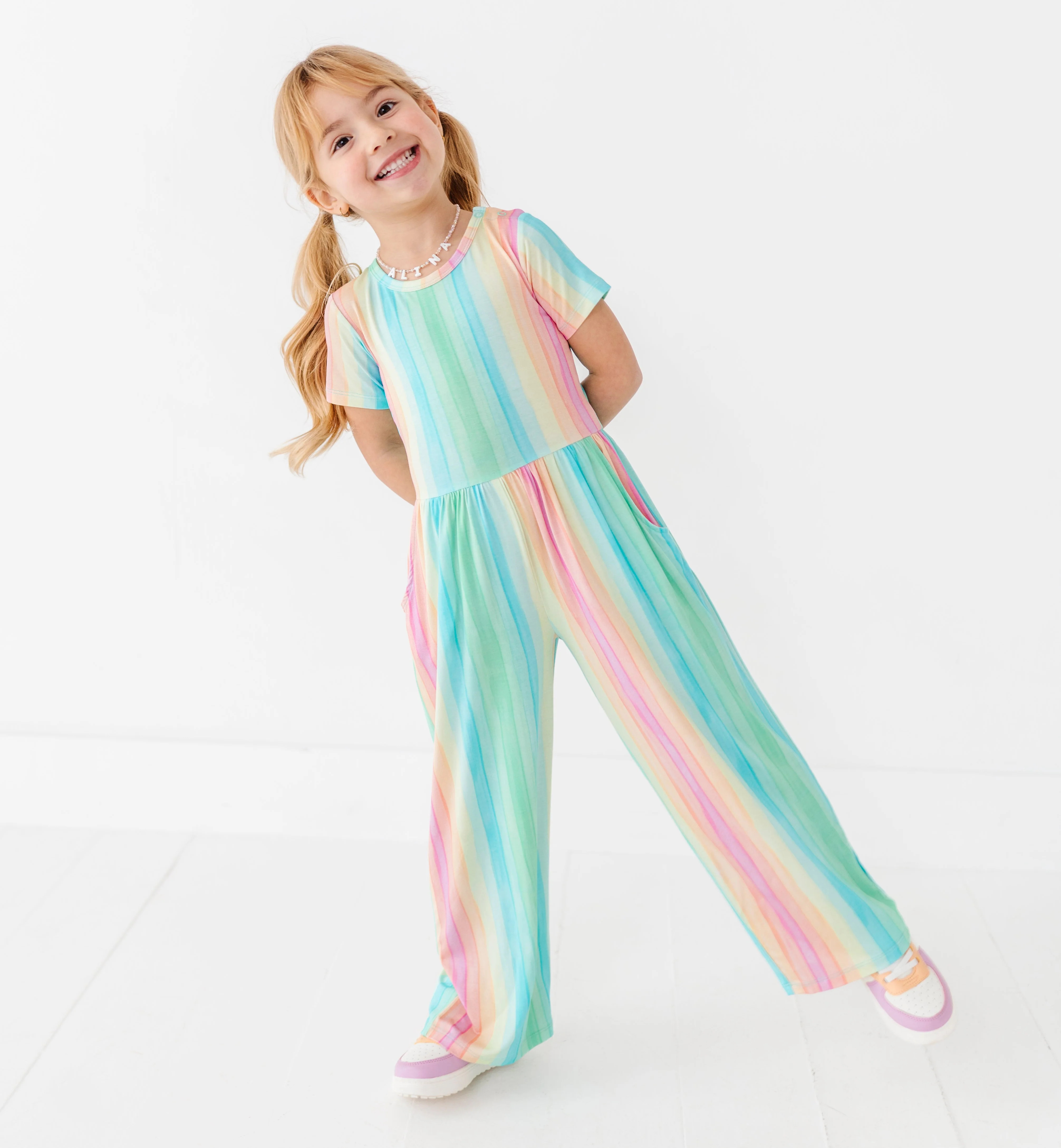 Rainbow Stripe Jumpsuit | Birdie Bean