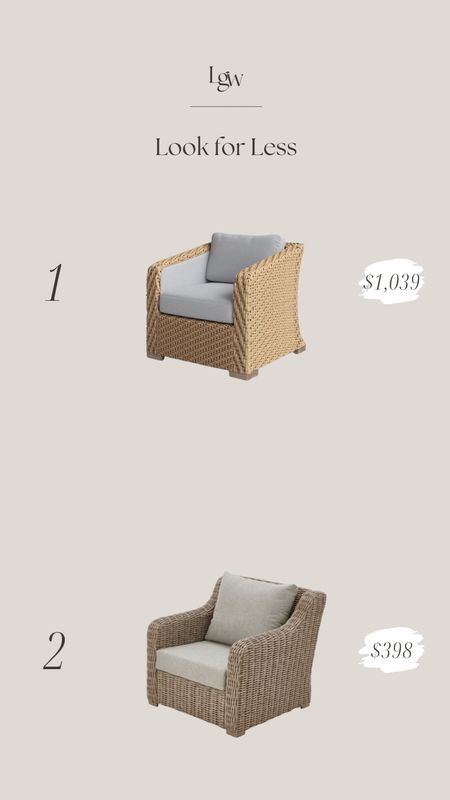 Look for Less $ — outdoor wicker lounge chair with cushions

#LTKSeasonal #LTKhome #LTKstyletip