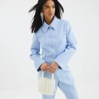 River Island Womens White Waterfall Pearl Clutch Bag | River Island UK & IE