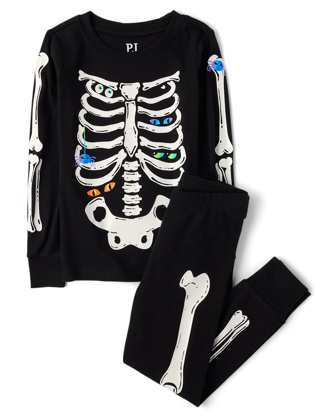 Kids Matching Family Glow Skeleton Snug Fit Cotton Pajamas - black | The Children's Place