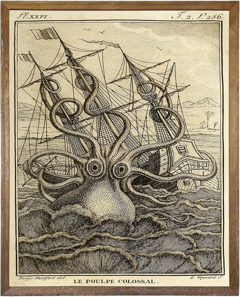 Vintage Steampunk Octopus Wall Decor - Pirates Kraken Pictures Wall Art - Retro Kitchen Bathroom ... | Amazon (US)