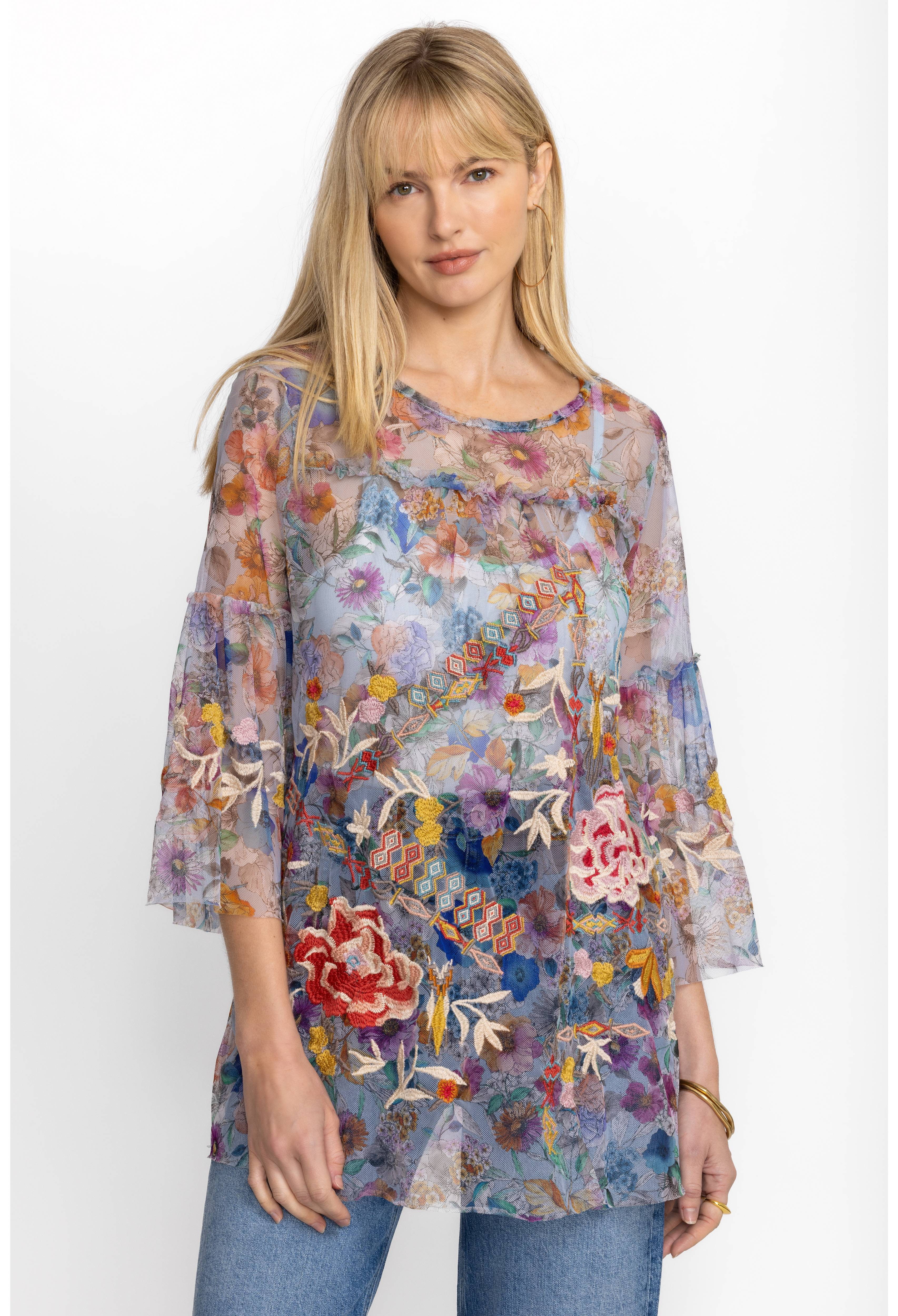 FLORA DANCER MESH TOP | Johnny Was | Johnny Was