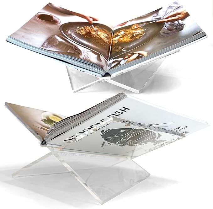 | Bookstand | Acrylic Book Display Stand | Large | Angled | Book Holder | Bible Stand | Cookbook ... | Amazon (US)