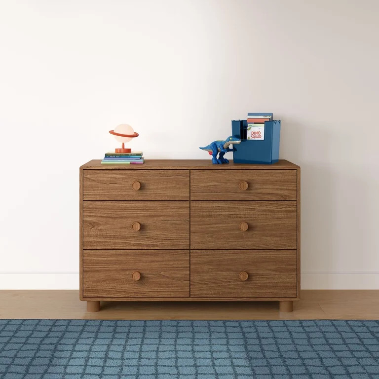 Mainstays Kids 6 Drawer Dresser, Warm Walnut | Walmart (US)