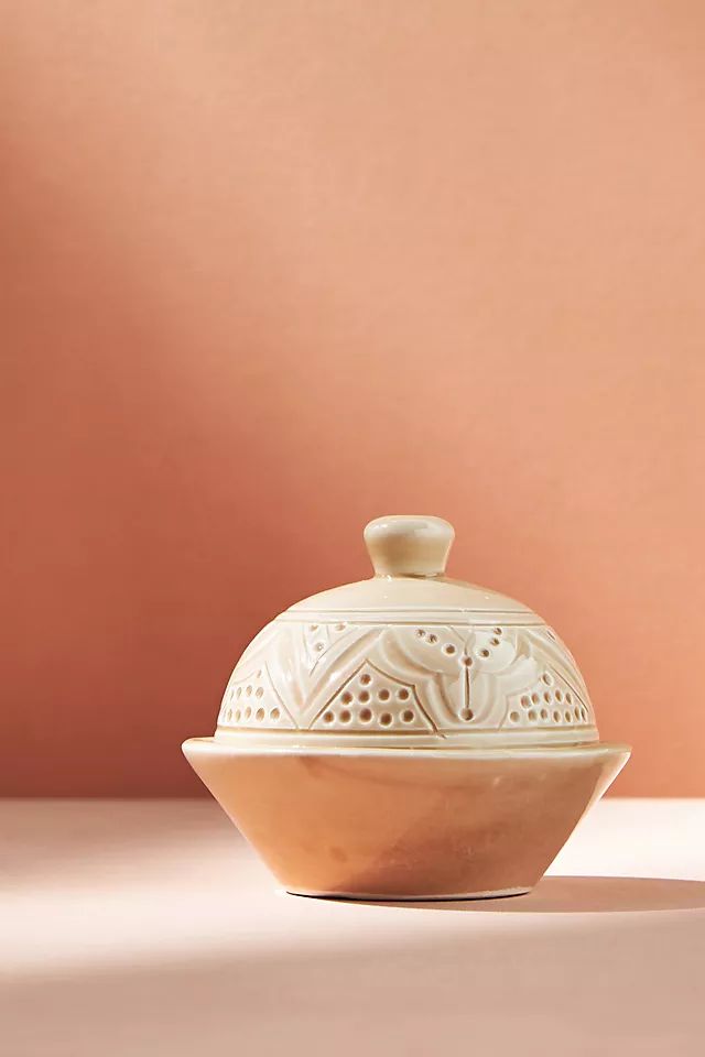Moroccan Carved Ceramic Butter Dish | Anthropologie (US)