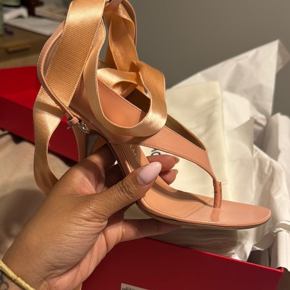 Salvatore Ferragamo Coral Ribbon Heels | Poshmark