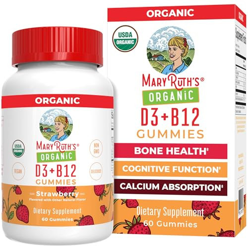 MaryRuth Organics's Vitamin D3 B12 Gummies | USDA Organic | 2 Month Supply | Vitamin D & B12 Vitamin Supplements for Adults & Kids | Bone Health | Healthy Energy Levels | Non-GMO | 60 Servings | Amazon (US)