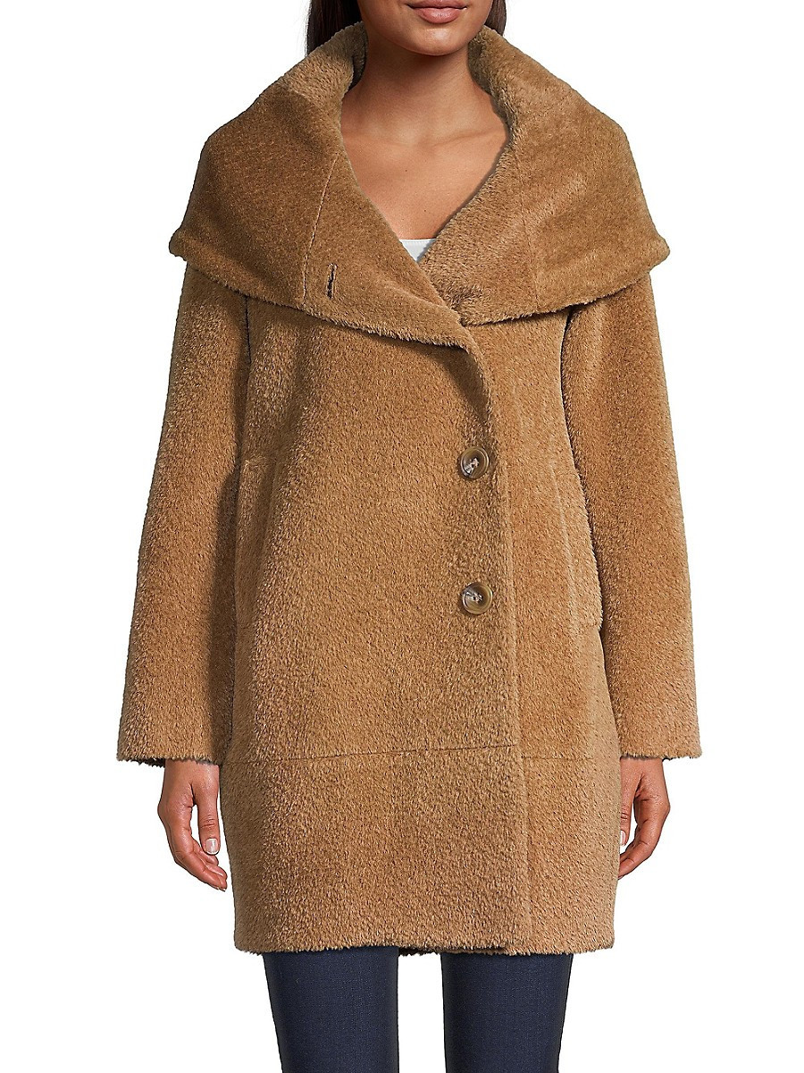 Sofia Cashmere Women's Alpaca & Wool Boucle Cocoon Coat - Camel - Size 12 | Saks Fifth Avenue OFF 5TH