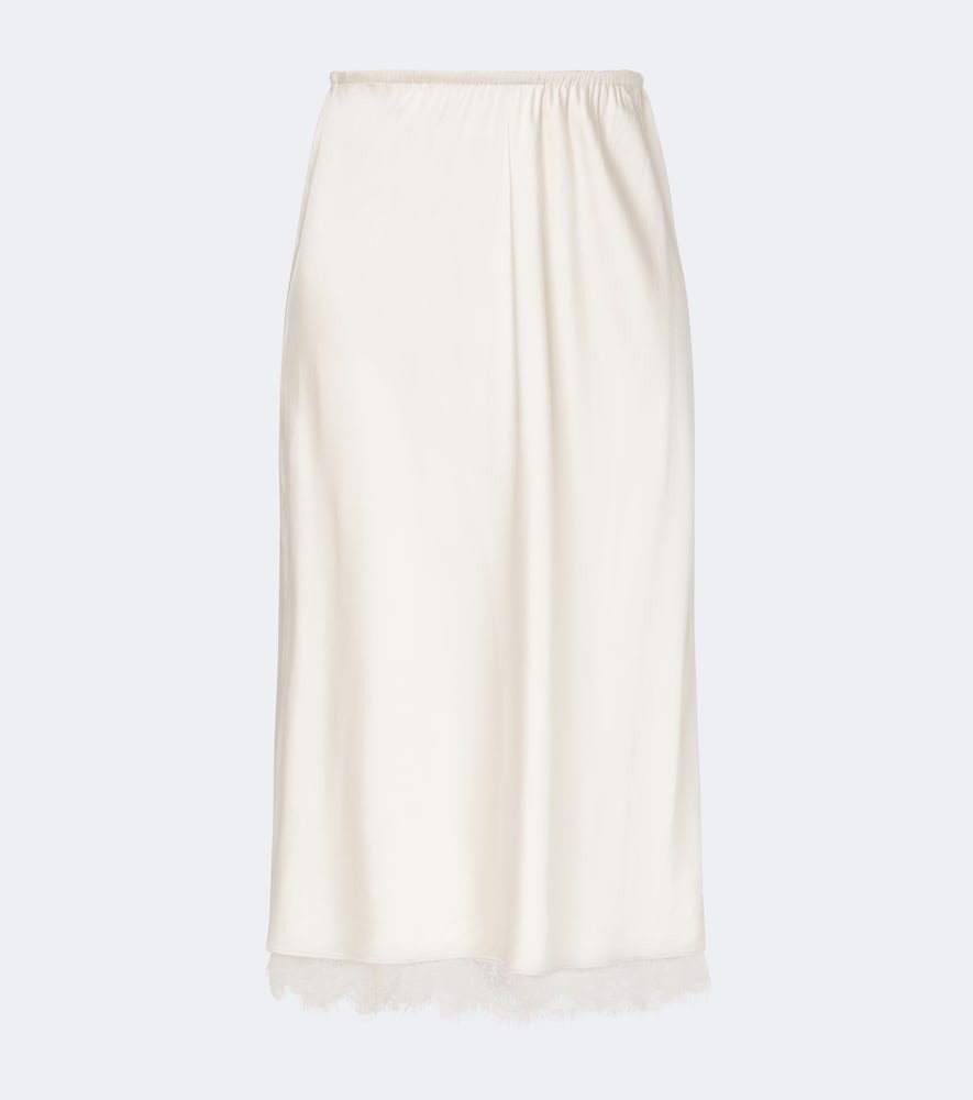 Vince Lace-trimmed satin midi skirt | Mytheresa (UK)