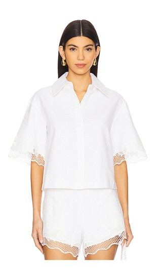 Daphne Boxy Shirt in Off White | Revolve Clothing (Global)