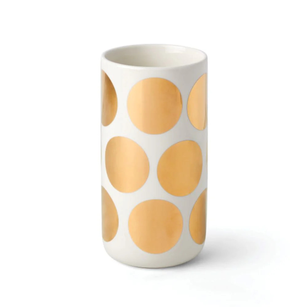 Kate Spade On The Dot Tall Gold Dot Vase | Sabavi Home