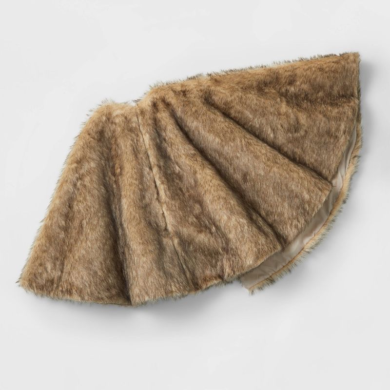 48" Faux Fur Christmas Tree Skirt Brown - Wondershop™ | Target