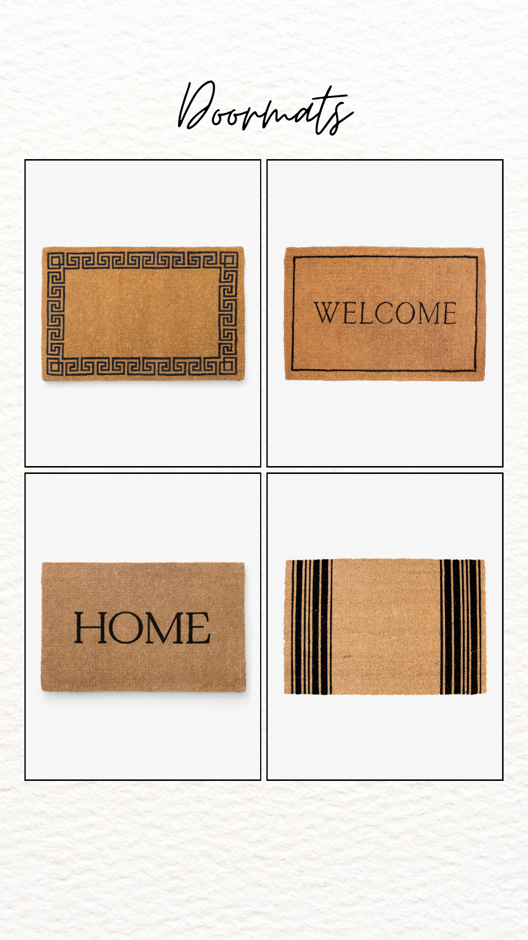 Classic coir doormats with clean patterns and timeless designs make every entryway feel warm stylish and inviting. #Doormats #HomeDecor #EntrywayStyle #NeutralDecor #CoirDoormat #FrontPorchDecor #HomeInspo #InteriorStyle #ModernHome #WelcomeHome #MinimalDecor #PorchDecor #DecorInspo #StylishLiving 

 #LTKHome