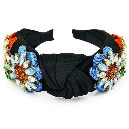 QTMY Rhinestone Crystal Headbands for Women,Hair Hoop Accessories Headwear Jewelry,522Black | Amazon (US)