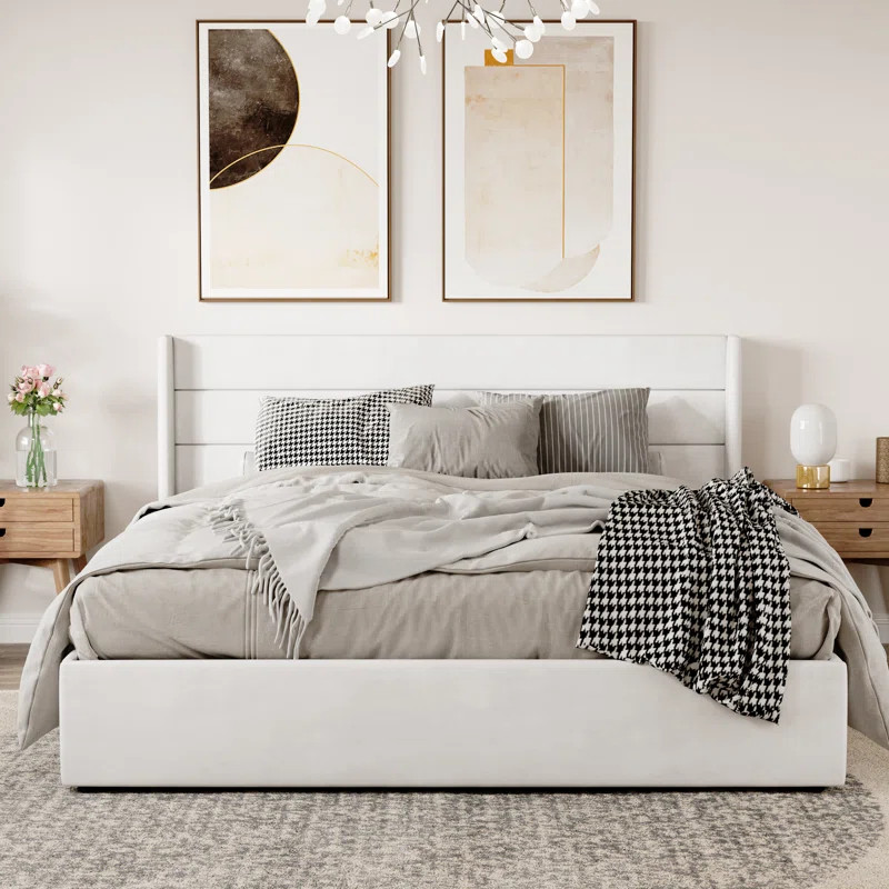 Braya Hydraulic Lift Up Storage Upholstered Platform Bed | Wayfair North America
