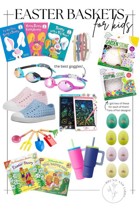 Easter Basket gift ideas for kids! Practical gifts outdoor toys gardening bunny books berenstain bears garden stepping stones paint project crafts cross bracelets play dog eggs filled eggs simple modern kids thermos cup drawing pad led tablet native shoes water summer shoes children gift ideas Amazon finds 

#LTKkids #LTKfindsunder50 #LTKSeasonal