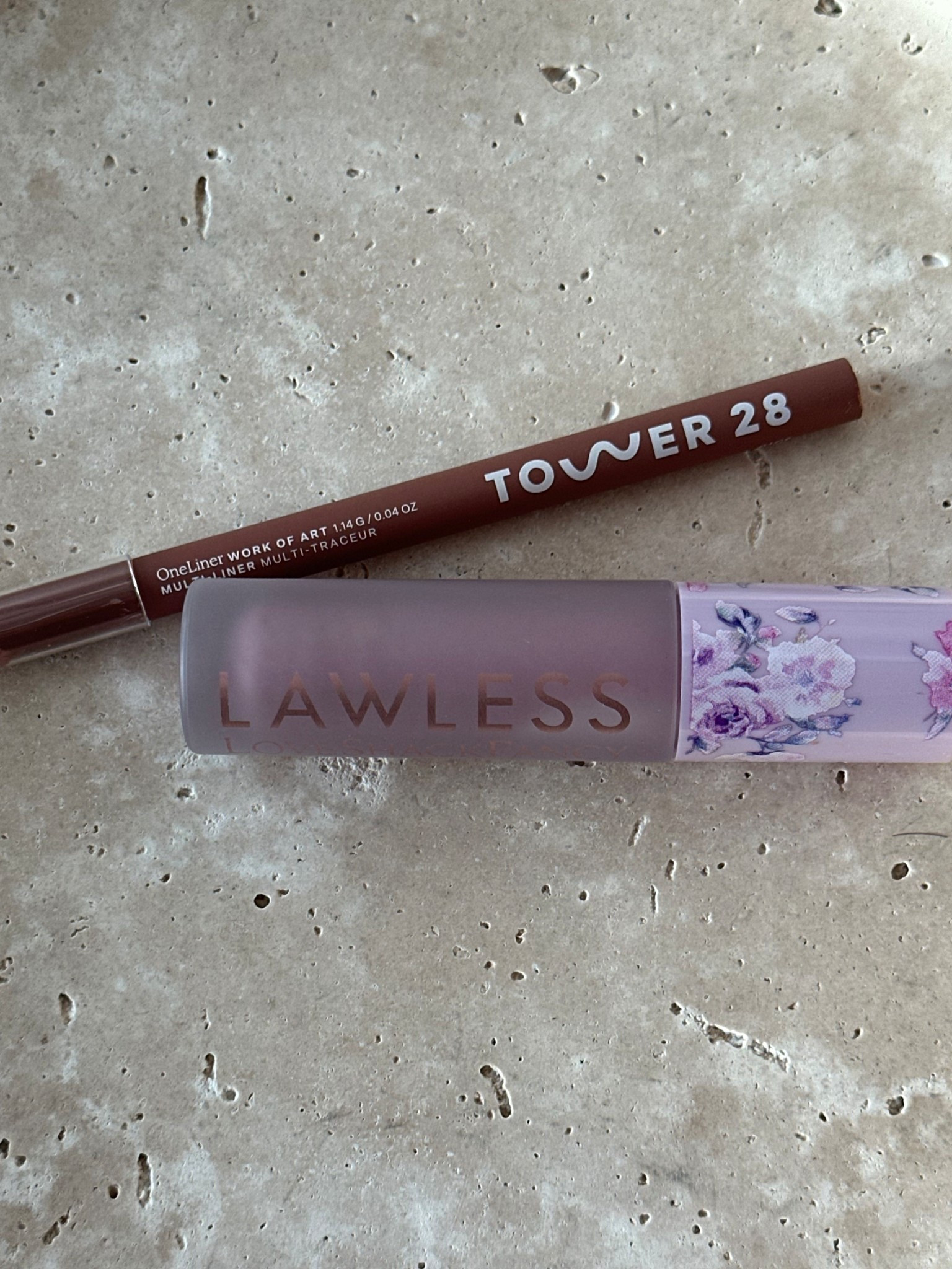 Tower 28- shade work of art
Lawless lip gloss/ Happy thoughts 

#LTKBeauty #LTKTravel #LTKdayinmylife