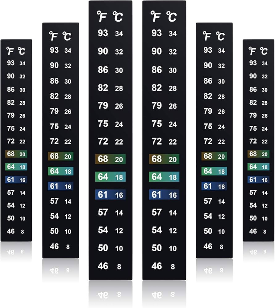 Zonon 24 Pieces Stick on Thermometer Strip for Brewing Fermenting Temperature Sticker Decal Cryst... | Amazon (US)
