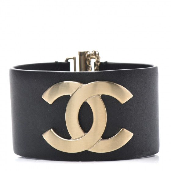 CHANEL

Calfskin CC Wide Cuff L Black | Fashionphile