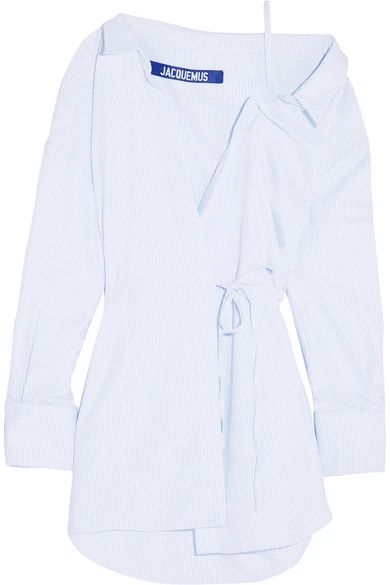 Striped cotton wrap mini dress | NET-A-PORTER (US)