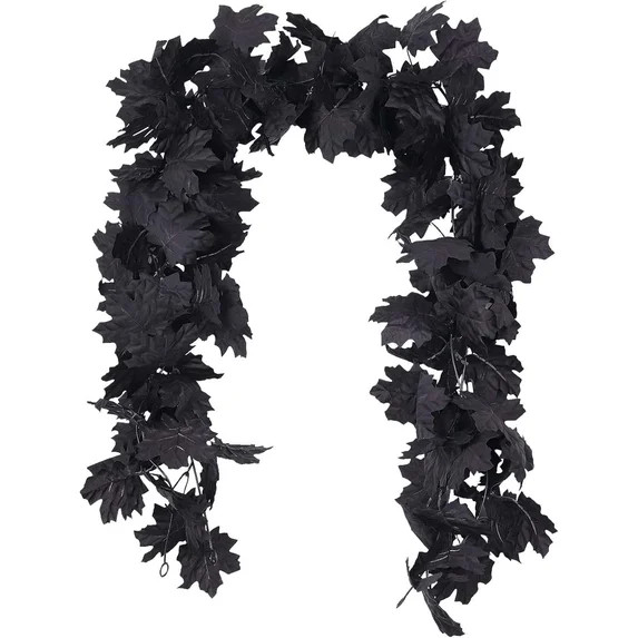 Darzheoy Fall Decor Black Garland, Black Decorations Halloween Garland, Fall Wall Hanging Maple L... | Walmart (US)
