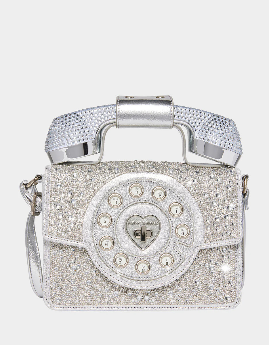 KITSCH MILLION STARS PHONE BAG SILVER | Betsey Johnson