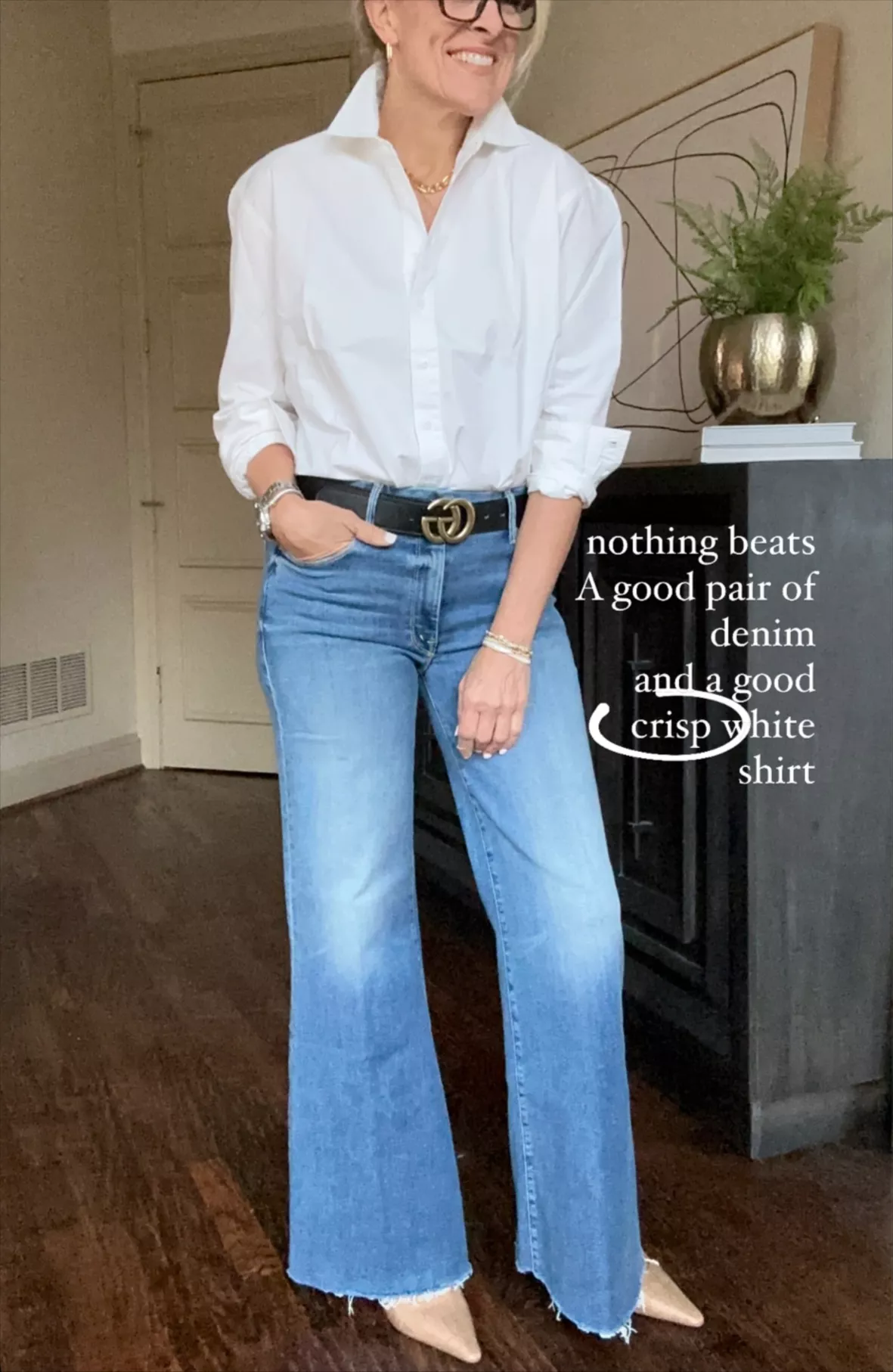 button-front wide-leg jeans two ways