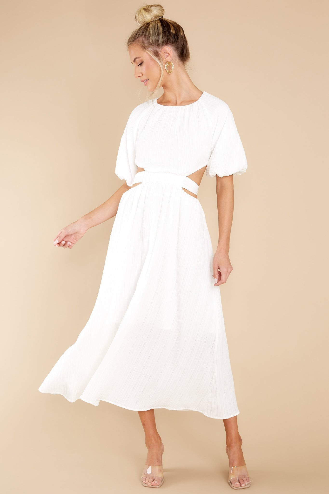 Hold My Hand Off White Maxi Dress | Red Dress 