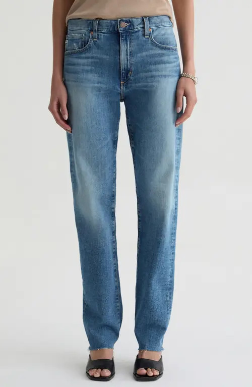AG The Boyfriend Mid Rise Straight Leg Jeans in American West at Nordstrom, Size 27 | Nordstrom