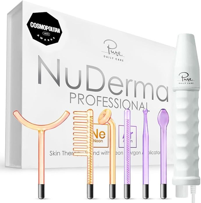 NuDerma Professional Skin Therapy Wand - Portable Skin Therapy Machine with 6 Neon & Argon Wands ... | Amazon (US)