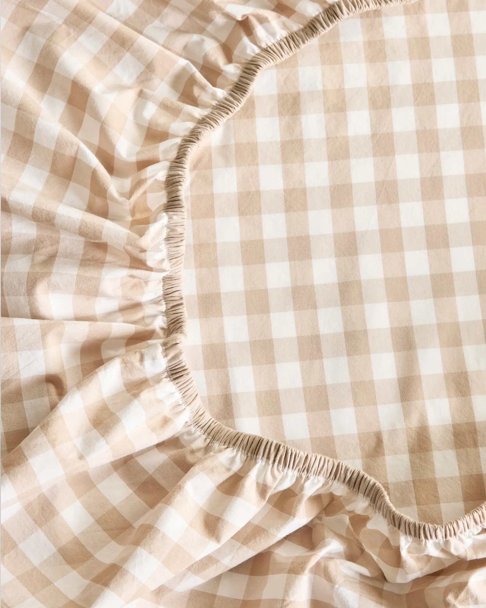 Classic Organic Percale Gingham Fitted Sheet Set | Quince