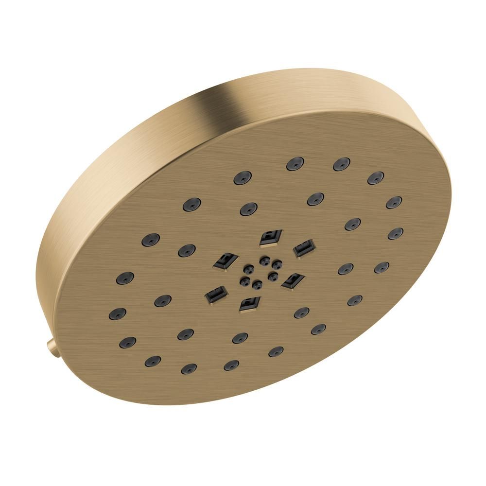 Delta 4-Spray Pattern with 1.75 GPM 8 in. Wall Mount Fixed Shower Head with H2O kinetic UltraSoak... | The Home Depot