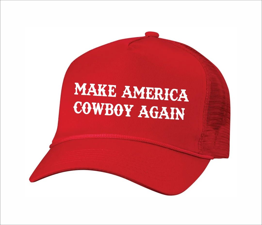 Make America Cowboy Again Trucker Hat, MAGA Hat, USA Hat - Etsy | Etsy (US)