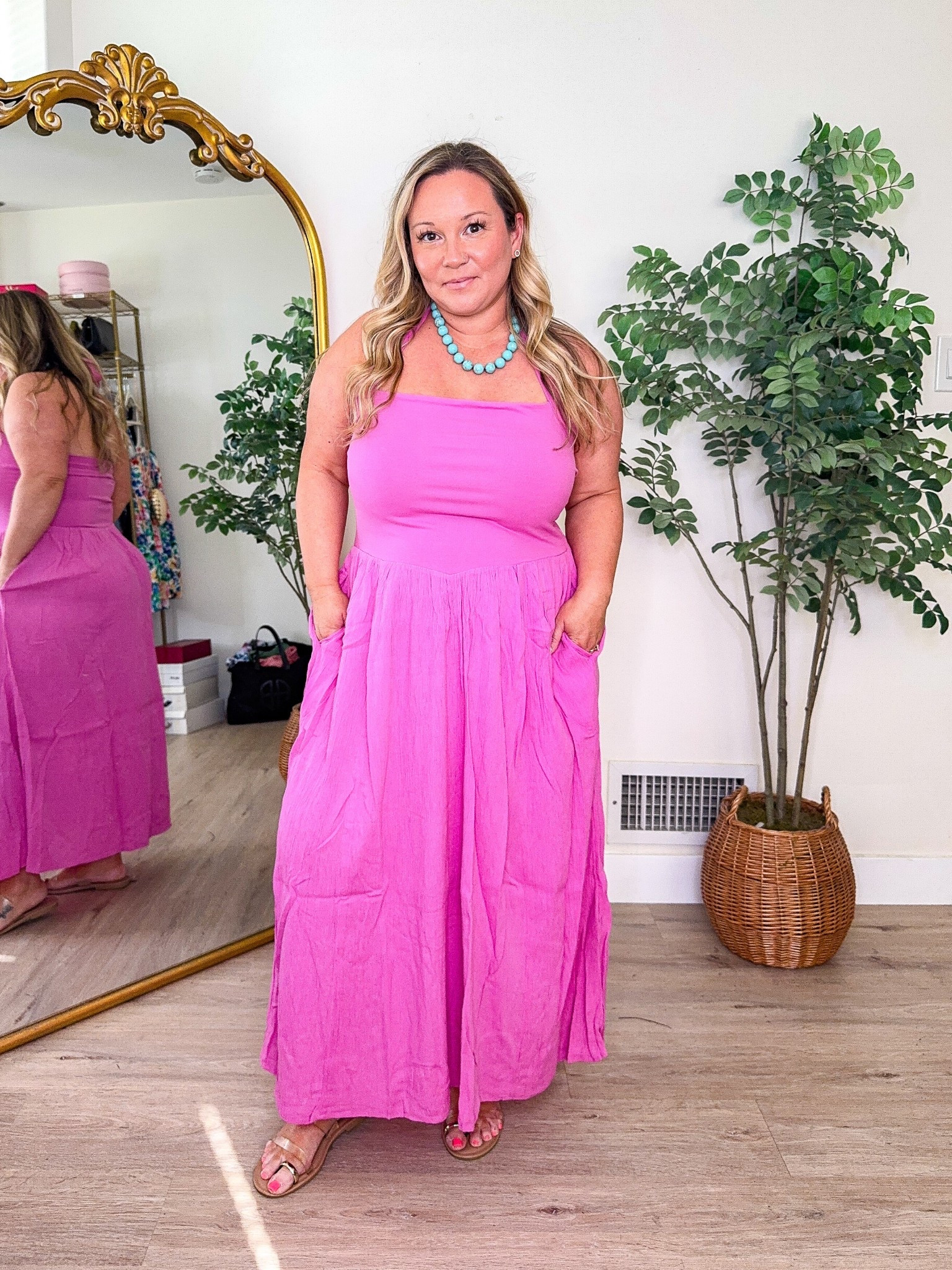 Aerie halter spring dress 
Love the fit of the style! So flattering and love the color for spring and summer! Size LARGE 

Easter dress, Easter outfit, Mother’s Day outfit, brunch style, graduation outfit, spring style, spring dress, spring outfit, Aerie, spring trends, petite style, resort wear, spring break, travel style, vacay style 

#LTKMidsize #LTKPetite #LTKSeasonal