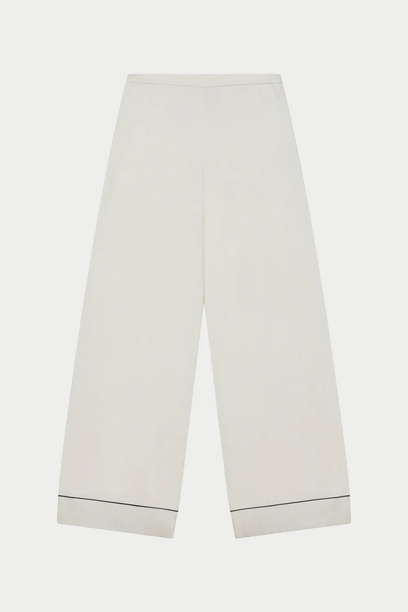 KNITTED PANEL TROUSERS - CREAM | The Couture Club