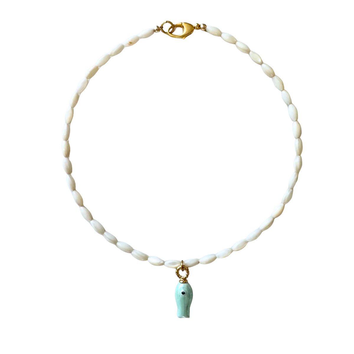 Mother of Pearl Beaded Fish Necklace | Over The Moon
