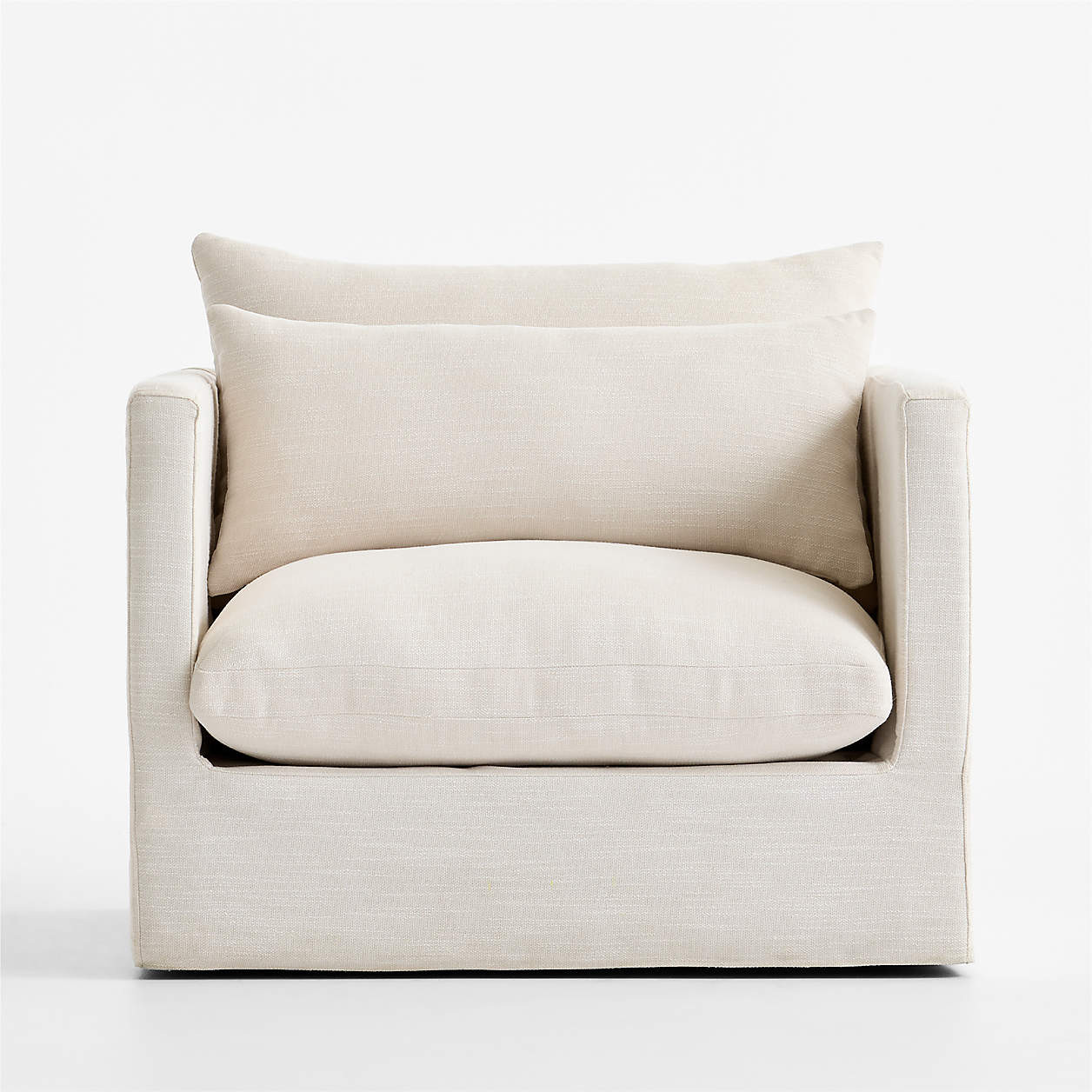 Seascape Upholstered Outdoor Swivel Lounge Chair | Crate & Barrel | Crate & Barrel