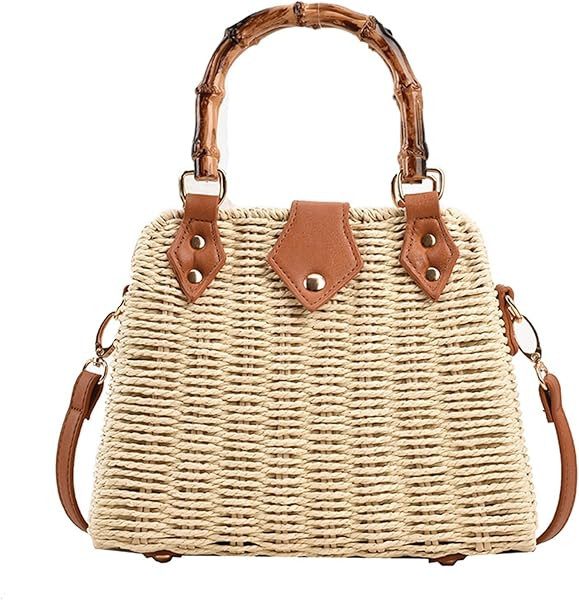 Straw Purses for Women Trendy Summer Woven Tote Bag Straw Basket Crossbody Wicker Purses and Hand... | Amazon (US)