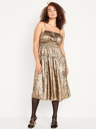 Waist-Defined Cami Midi Dress for Women | Old Navy (US)